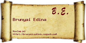 Brunyai Edina névjegykártya